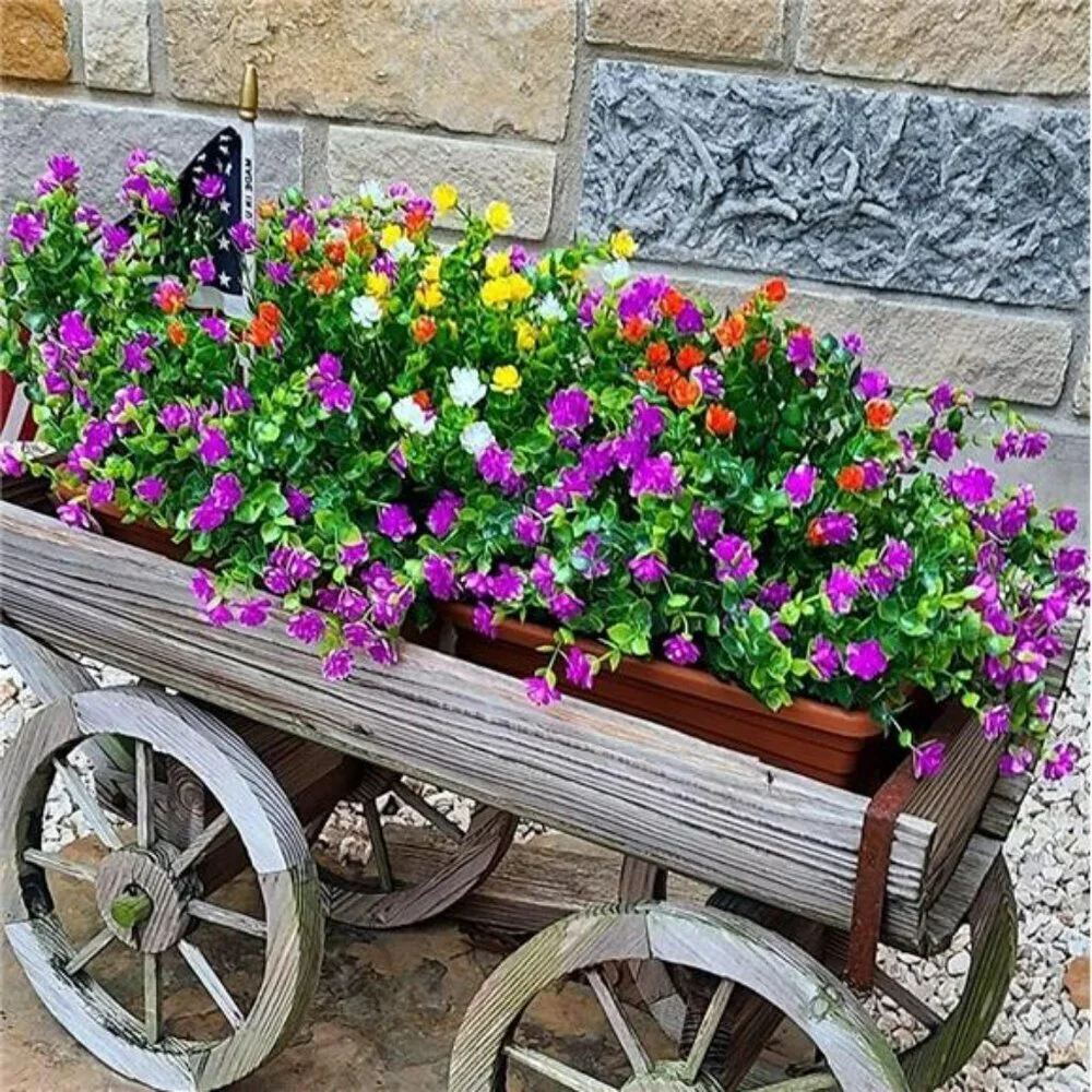 Ivydale 12 Bundles UV Resistant Faux Flowers Outdoor Indoor Garden Decor